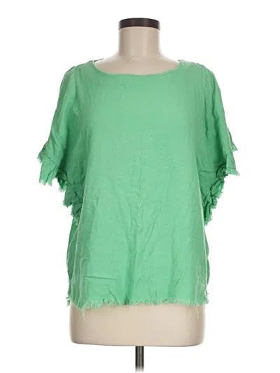 Pre-owned Shopthemint.com Short Sleeve Blouse In Green