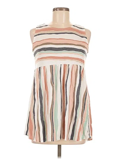 Pre-owned Shopthemint.com Sleeveless Top Tan Halter Neckline Tops In Brown