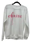 Shopthetinycloset Women's Bride Bow Sweatshirt In White In White