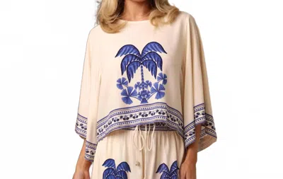 Shore. Beatrice Top In Blue Mirage In White