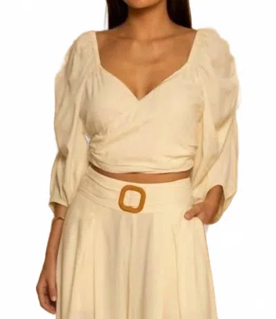 Shore. Palmer Sweetheart Neckline Top In Eggshell In White