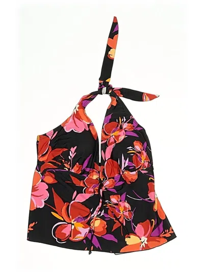 Pre-owned Shore Shapes Swimsuit Top Orange Floral Pattern Swimwear