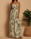 Shore. Shiloh Maxi Dress In Palm Stitchwork In Multi