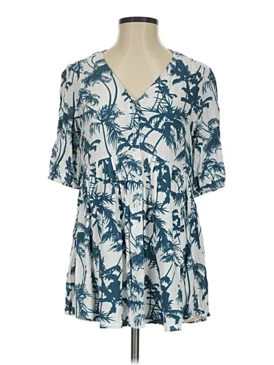 Pre-owned Shore. Short Sleeve Blouse In Blue