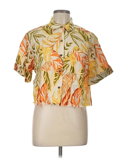 Pre-owned Shore. Short Sleeve Blouse In Orange
