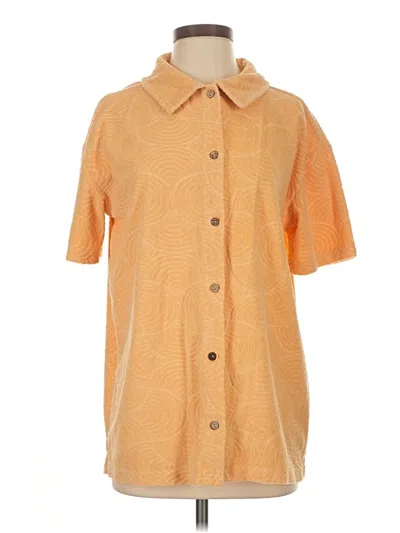 Pre-owned Shore. Short Sleeve Button Down Shirt In Orange