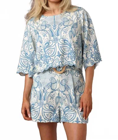Shore. Tia Half-sleeve Top In Birds Of A Feather In Multi