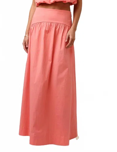 Shore. Uma Maxi Skirt In Sunset Coral In Brown