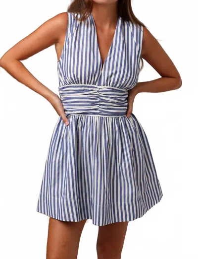 Shore. Vivi Mini Dress In Pacific Stripe In Blue