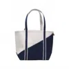 Shorebags Women's Contemporary Canvas Diagonal Tote In Natural/navy
