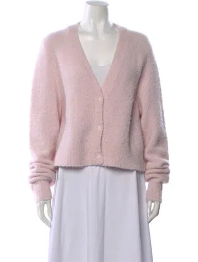 Pre-owned Shoreditch Ski Club Alpaca V-neck Sweater In Pink