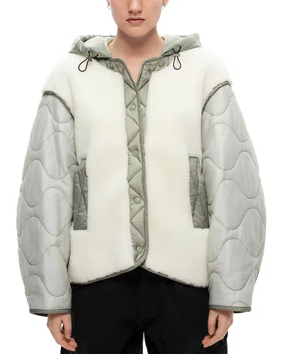 Shoreditch Ski Club Shearling Alva Jacket In Natural White
