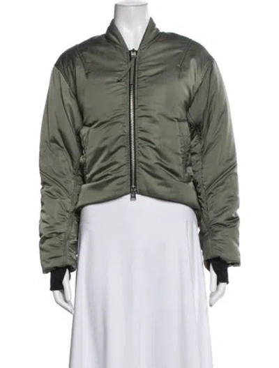 Pre-owned Shoreditch Ski Club Bomber Jacket In Green