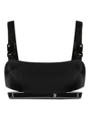Shoreditch Ski Club Casey Buckled Bikini Top In Black