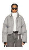 Shoreditch Ski Club X Tomorrow Hallie Mae Puffer Coat In Grey Marl