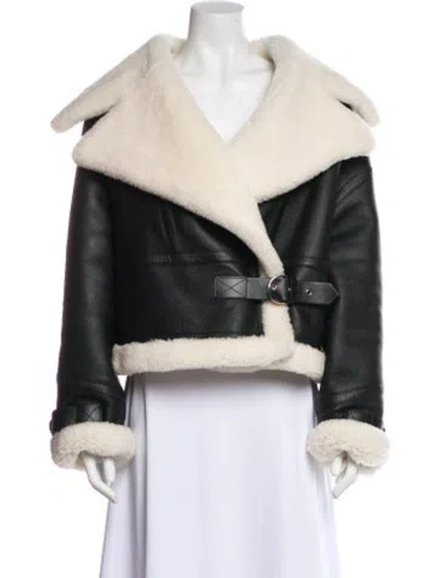 Pre-owned Shoreditch Ski Club Leather Faux Fur Jacket W/ Tags