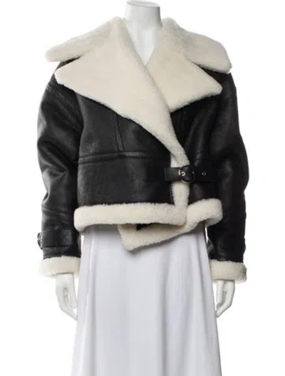 Pre-owned Shoreditch Ski Club Leather Jacket In Neutral