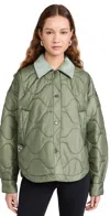 Shoreditch Ski Club Niah Quilted Jacket Steel Green In Steel Green