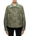 Shoreditch Ski Club Niah Quilted Jacket Steel Green In Steel Green