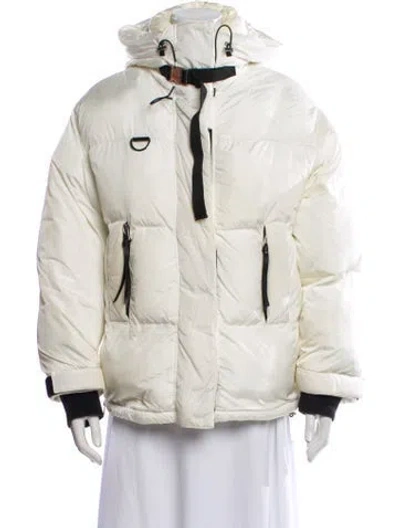 Pre-owned Shoreditch Ski Club Nylon Bomber Jacket In White