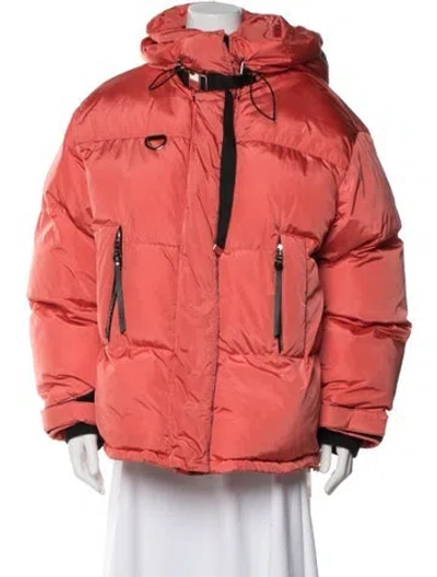 Pre-owned Shoreditch Ski Club Nylon Puffer Jacket In Orange
