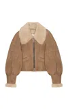 Shoreditch Ski Club Opal Shearling Jacket In Tan