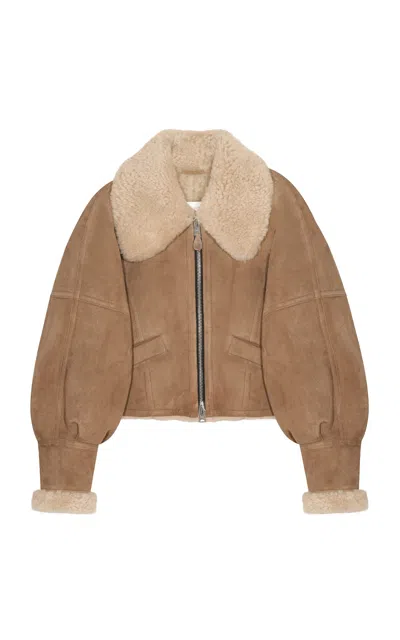 Shoreditch Ski Club Opal Shearling Jacket In Tan