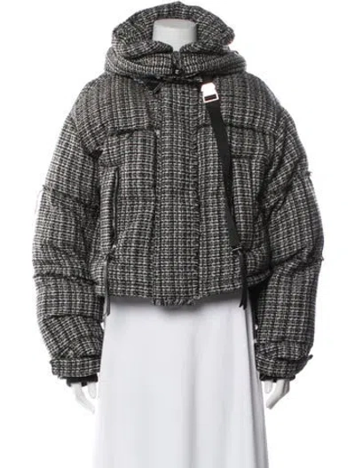 Pre-owned Shoreditch Ski Club Plaid Print Jacket In Black