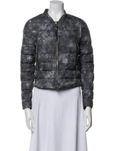 Pre-owned Shoreditch Ski Club Printed Bomber Jacket In Gray