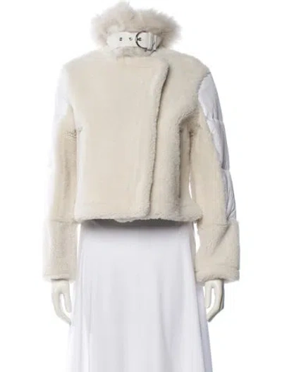 Pre-owned Shoreditch Ski Club Shearling Jacket In Neutral