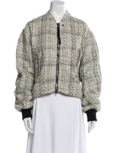 Pre-owned Shoreditch Ski Club Tweed Pattern Bomber Jacket W/ Tags In Multi