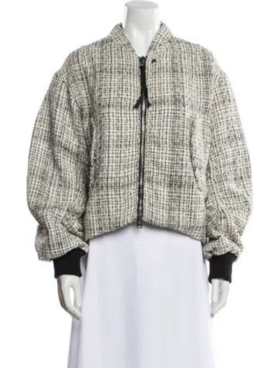 Pre-owned Shoreditch Ski Club Tweed Pattern Jacket In Black