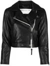 Shoreditch Ski Club Net Sustain Vyner Leather Biker Jacket In Schwarz