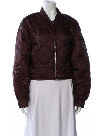 Pre-owned Shoreditch Ski Club X Agolde Bomber Jacket In Brown