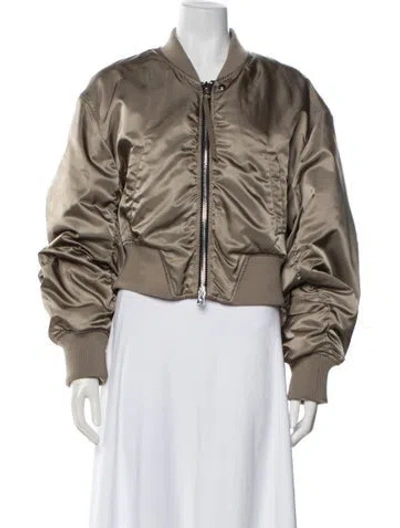 Pre-owned Shoreditch Ski Club X Agolde Bomber Jacket In Green