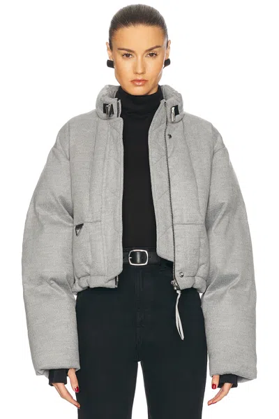 Shoreditch Ski Club X Tomorrow Hallie Mae Puffer Coat In Grey Marl