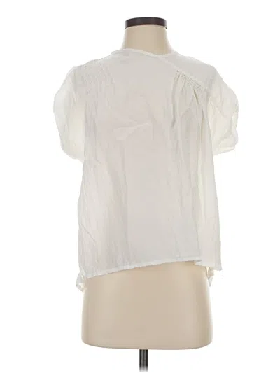 Pre-owned Shosh Short Sleeve Blouse In White