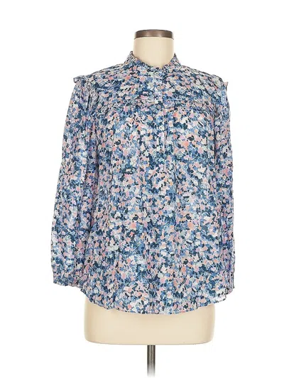 Pre-owned Shoshanna 3/4 Sleeve Blouse In Blue