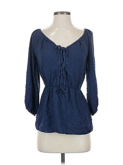 Pre-owned Shoshanna 3/4 Sleeve Blouse In Blue