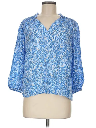 Pre-owned Shoshanna 3/4 Sleeve Blouse In Blue