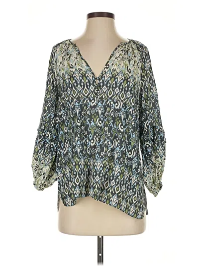 Pre-owned Shoshanna 3/4 Sleeve Blouse In Green