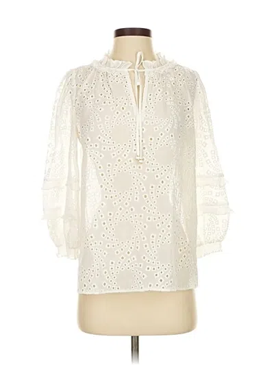 Pre-owned Shoshanna 3/4 Sleeve Blouse In White