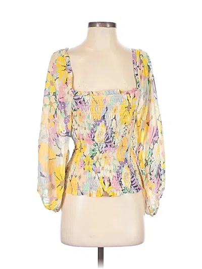 Pre-owned Shoshanna 3/4 Sleeve Blouse In Yellow