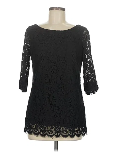 Pre-owned Shoshanna 3/4 Sleeve Top Black Boatneck Tops