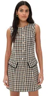 Shoshanna Abigail Houndstooth Tweed Dress In Multi