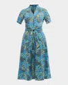 Shoshanna Analisa Belted Floral-print Midi Dress In Multi