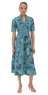 Shoshanna Analisa Belted Floral-print Midi Dress In Multi