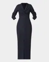 Shoshanna Asher Crystal-embellished Twill Maxi Dress In Black