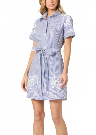 Shoshanna Aster Dress In Indigo/optic In Blue