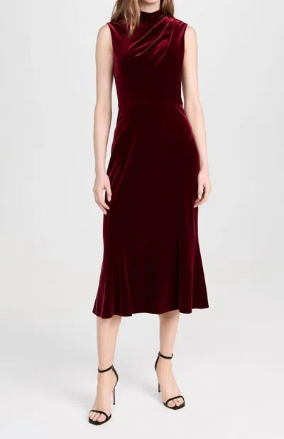 Shoshanna Audrey Midi Dress In Bordeaux In Burgundy
